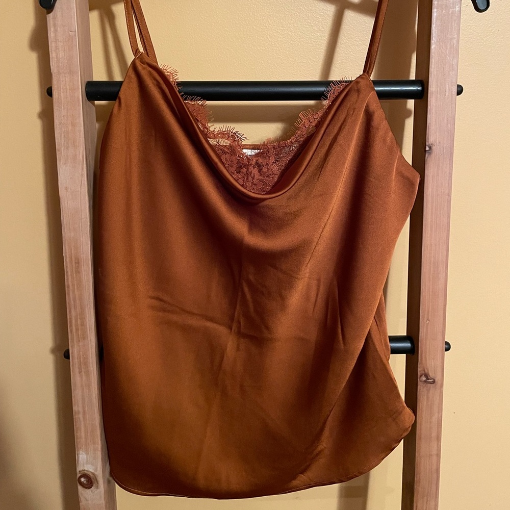 Cute silk with lace top!